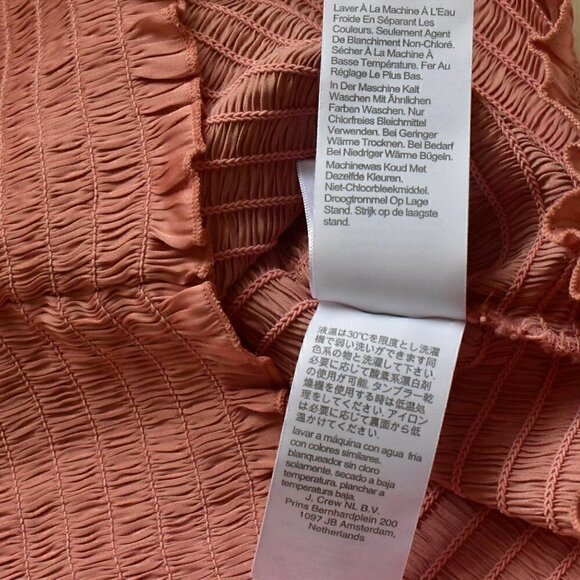 J. Crew Square Neck Pink Satin Smocked Blouse Top Size S - Picture 11 of 12